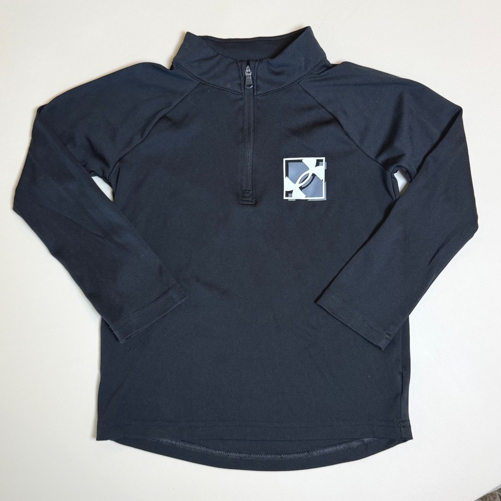 Under Armour Boys Black Quarter Zip Pullover Athletic Tech Shirt Size 5 UAFFB33E